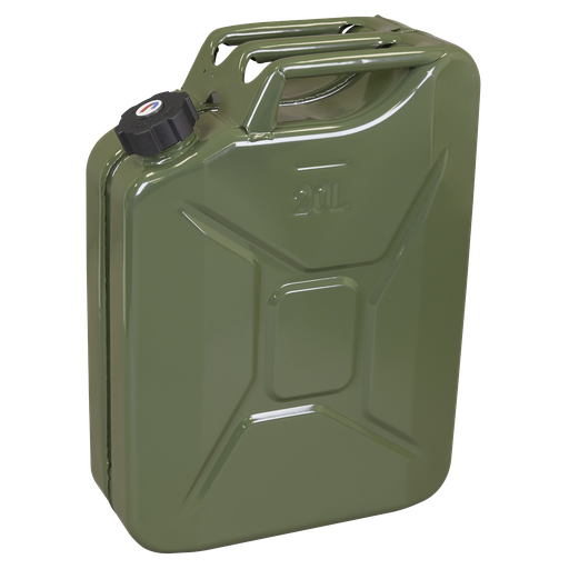 [JC20SCG] Sealey Screw Cap Metal Jerry Can 20L - Green