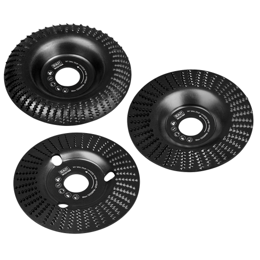 [WCD1153] Sealey 115mm Wood Carving Disc 22mm Bore - Pack of 3