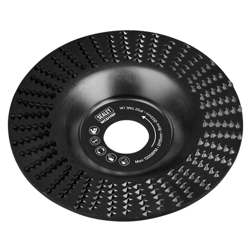 [WCD115F] Sealey 115mm Flat Shape Wood Carving Disc 22mm Bore
