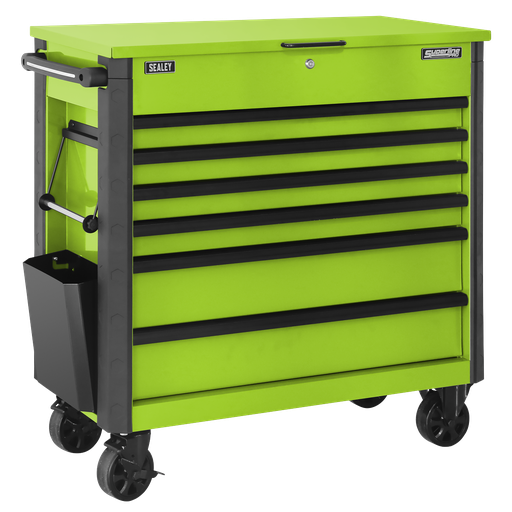 [AP366HV] Sealey Tool Trolley 6 Drawer - Green