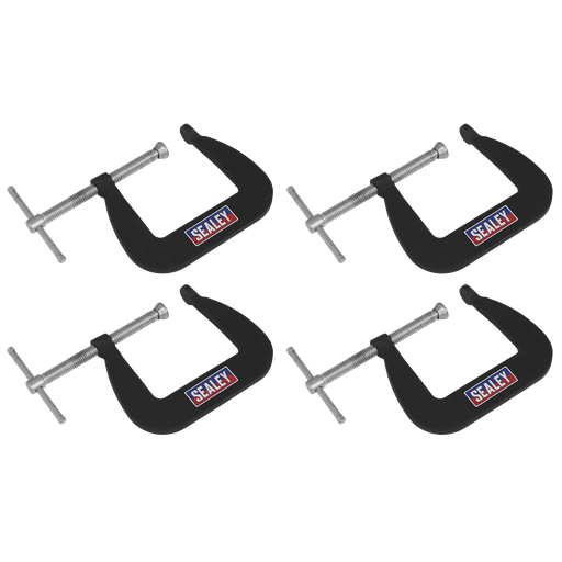 [GCC01] Sealey Junior C-Clamp Set 64mm x 64mm 4pc