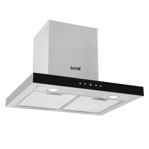 [DH130] Sealey Baridi T-Shape Chimney Cooker Hood with Carbon Filters 60cm - Stainless Steel