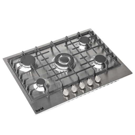 [DH227] Baridi Gas Hob with 5 Cooking Zones 70cm - Stainless Steel