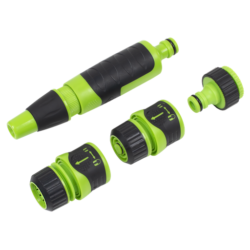 [JS9611] Sealey Deluxe Hose Nozzle & Connector Set 4pc