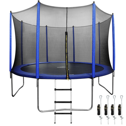 [DL95] Dellonda Heavy-Duty Outdoor Trampoline with Safety Enclosure Net, Anchors & Ladder 12ft