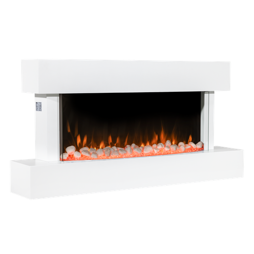 [DH113] Sealey Baridi Wall Mounting Electric Fireplace with LED Flame Effect 46" - White