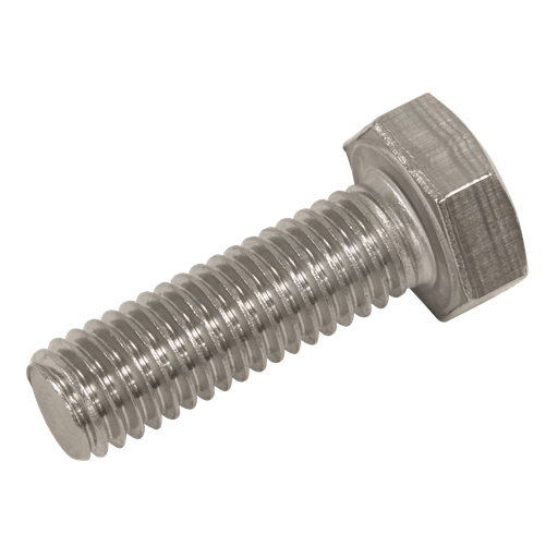 [S825S] Sealey Stainless Steel Hex Head Set Screw DIN 933 - M8 X 25 A2 - Pack of 50
