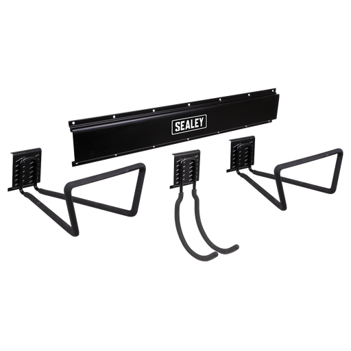 [APHKIT9] Sealey Wall Mounting Storage Rail with 3 Large Hooks