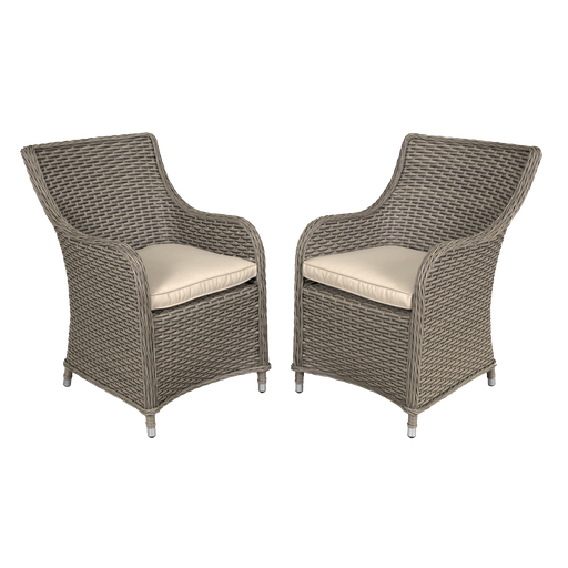 [DG64] Dellonda Chester Rattan Wicker Outdoor Garden Dining Chairs 2pc