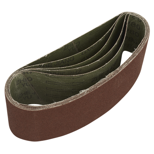 [SB80457] Sealey 76 x 457mm Sanding Belt 80Grit - Pack of 5
