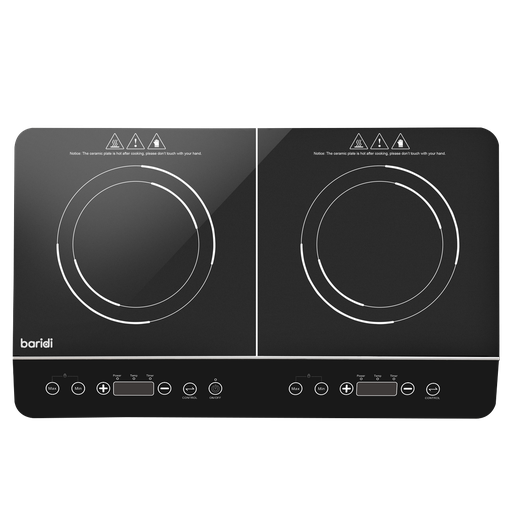 [DH146] Baridi Portable Induction Hob with 2 Cooking Zones 60 x 36 x 6.5cm - Black