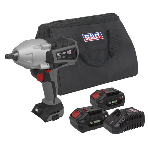 [CP20VXIWKIT1] Sealey Premier SV20 Series Cordless Impact Wrench Kit 20V 4Ah - 2 Batteries