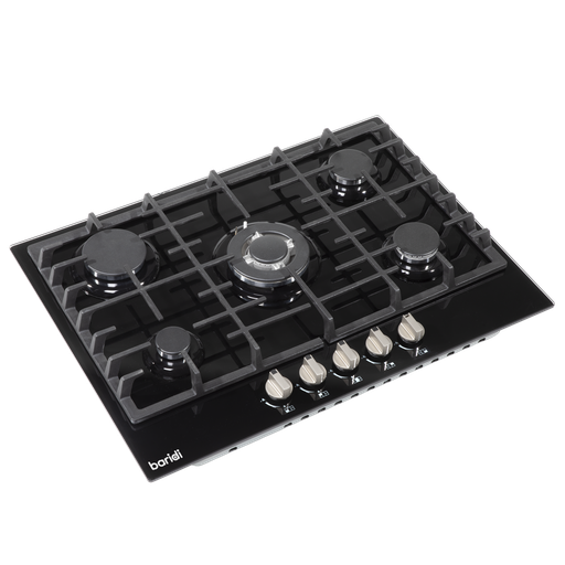 [DH228] Baridi Gas Hob with 5 Cooking Zones 70cm - Black
