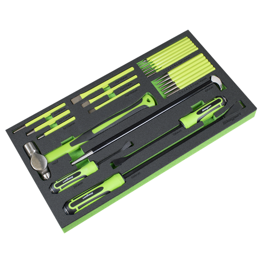 [S01279] Siegen Pry Bar, Hammer & Punch Set with Tool Tray 23pc