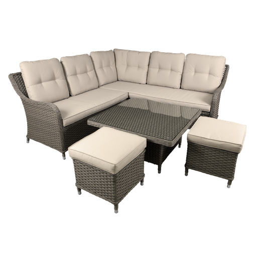 [DG89] Sealey Dellonda Chester Rattan Wicker Outdoor 5-Seater Corner So