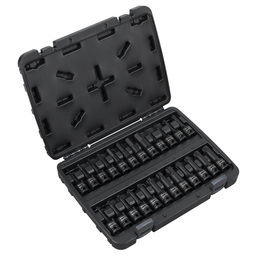 [AK56000] Sealey Premier Hex/TRX-Star*/Spline Impact Socket Bit Set 1/2"Sq Drive 24pc