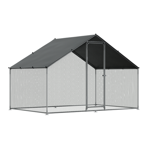 [DG278] Dellonda Walk-In Galvanized Steel Chicken Run with Roof Cover & PVC Coated Chicken Wire