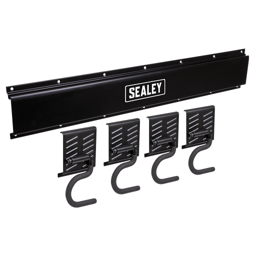 [APHKIT5] Sealey Wall Mounting Storage Rail with 4 Hooks