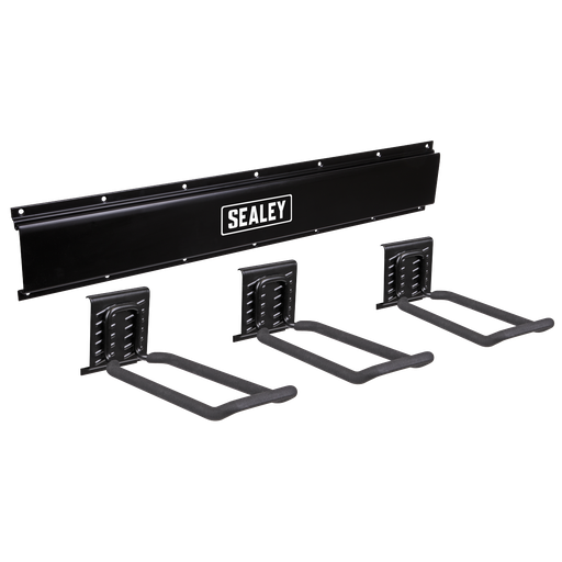 [APHKIT7] Sealey Wall Mounting Storage Rail with 3 Closed End Hooks
