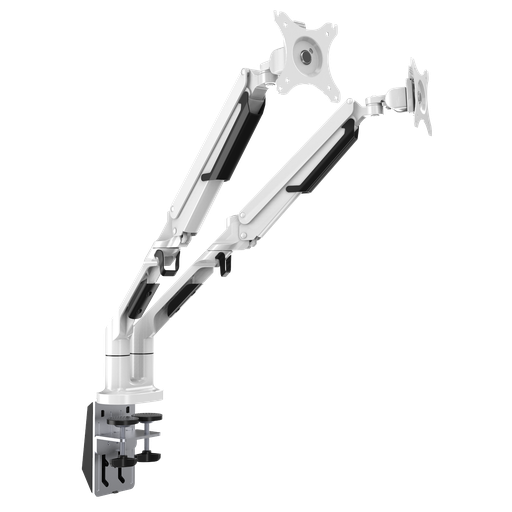[DH27] Sealey Dellonda Adjustable Double Monitor Arm with 360° Rotation - White