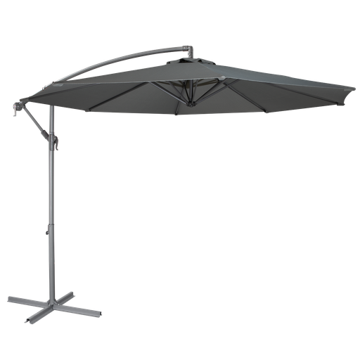 [DG264] Sealey Dellonda Banana Parasol with Cover 3m - Grey