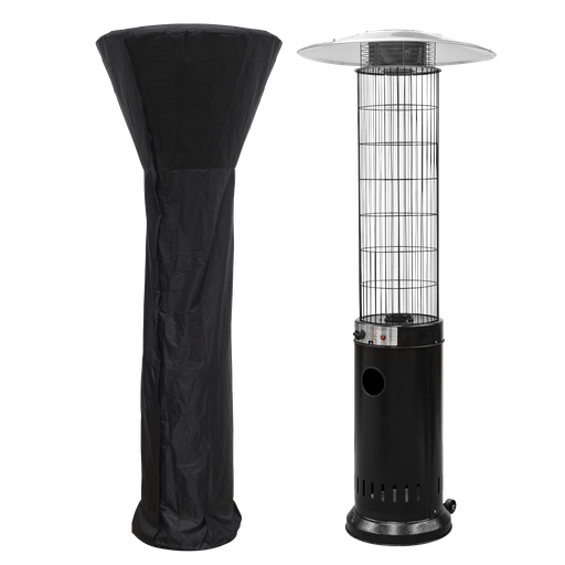 [DG226] Dellonda Gas Patio Heater 13kW for Commercial & Domestic Use, Black, Supplied with Water-Resistant Cover