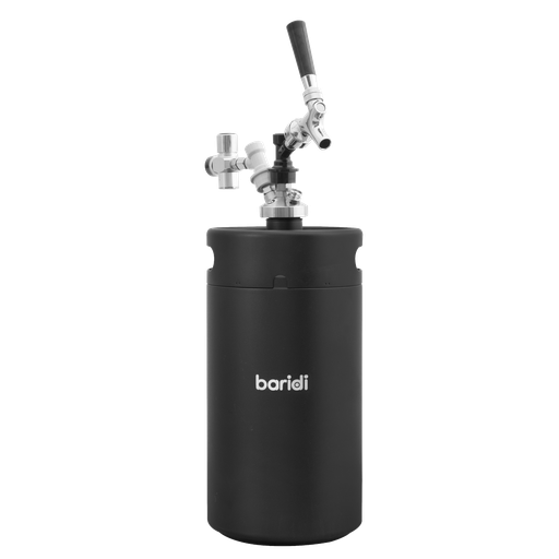 [DH162] Sealey Baridi 5L Matte Black Mini Keg Growler Deluxe Style Beer Tap and CO2 Cartridge Holder
