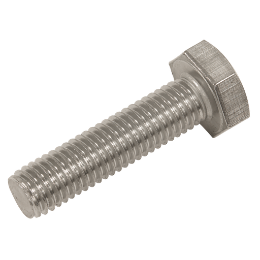 [S1040] Sealey Stainless Steel Hex Head Set Screw DIN 933 - M10 X 40 A2 