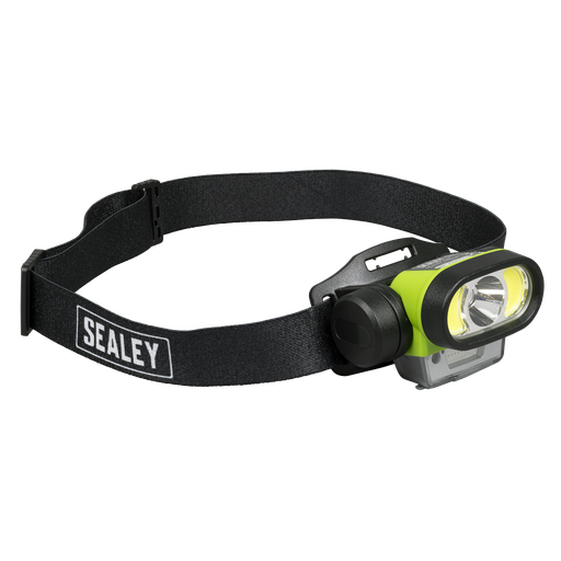[HT400LED] Sealey Rechargeable Head Torch with Auto-Sensor 5W & 3W COB LED