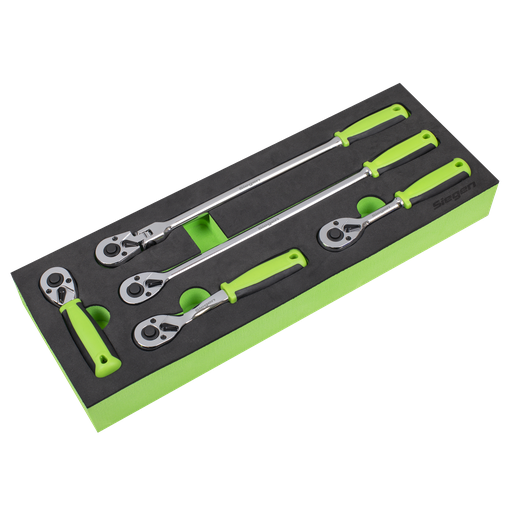[S01290] Sealey Ratchet Wrench Set 1/4"Sq 5pc Drive Flip Reverse