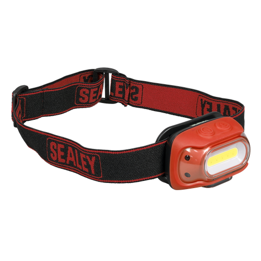 [HT08RR] Sealey Rechargeable Head Torch with Auto-Sensor 8W COB LED - Red