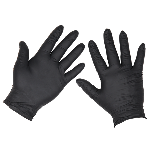 [SSP60L] Sealey Extra-Thick Powder-Free Disposable Nitrile Gloves, Large - Pack of 100