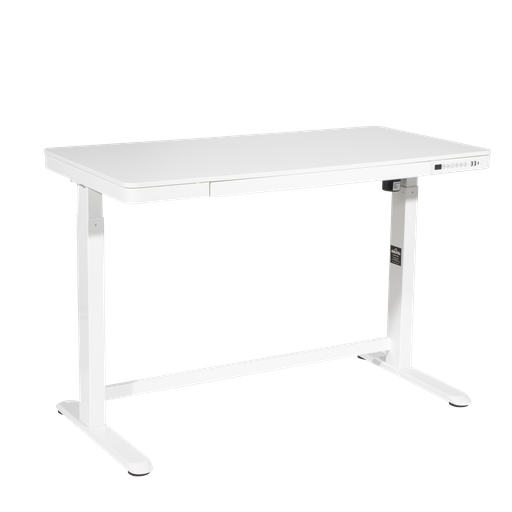 [DH54] Sealey Dellonda Single Motor Ultra-Quiet Electric Desk with Control Panel, USB Port & Drawer - White Desktop