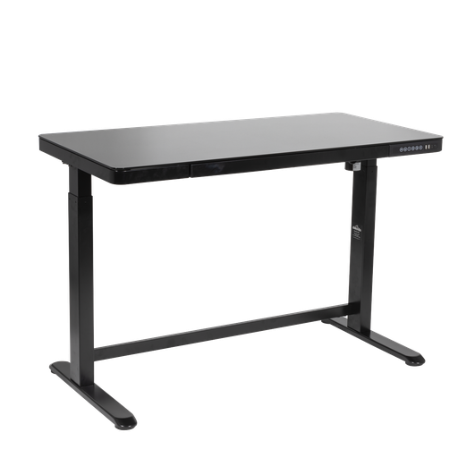 [DH53] Sealey Dellonda Single Motor Ultra-Quiet Electric Desk with Control Panel, USB Port & Drawer - Black Desktop