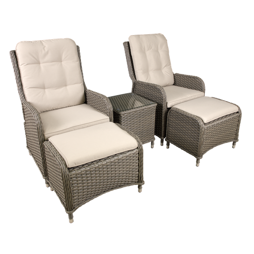 [DG68] Sealey Dellonda Chester Rattan Wicker Outdoor Recliner Loungers 