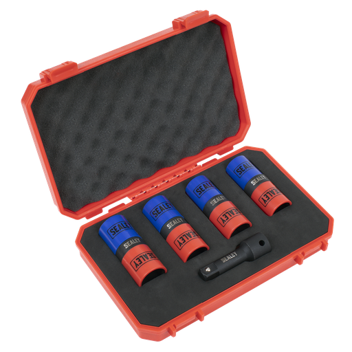 [SX1820S] Sealey Double Ended Alloy Wheel Impact Socket Set 1/2"Sq Drive 5