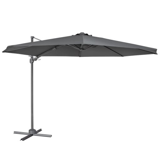 [DG267] Dellonda Cantilever Parasol with 360° Rotation, Tilt & Cover 3m - Grey