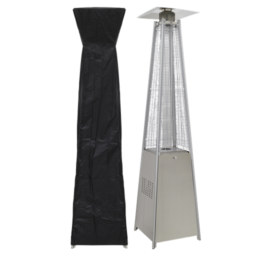 [DG225] Dellonda Pyramid Gas Patio Heater 13kW for Commercial & Domestic Use, Stainless Steel, Supplied with Cover