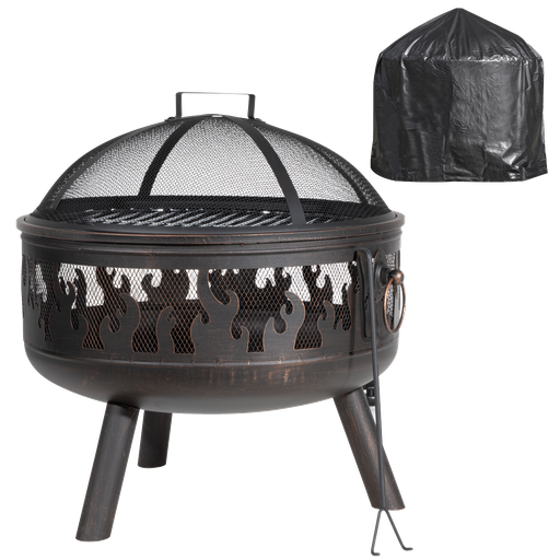 [DG242] Sealey Dellonda Deluxe 24" Fire Pit, Fireplace, Outdoor Patio He