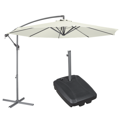 [DG271] Dellonda Banana Parasol with Cover & Base 3m - Cream