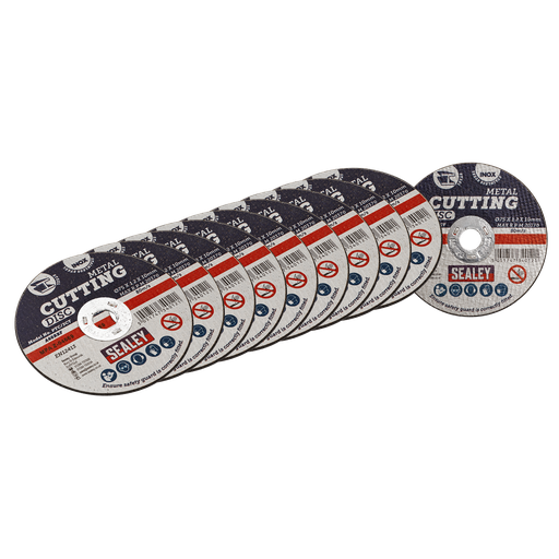 [PTC/3CT10] Sealey 75 x 1.2mm Cutting Disc 10mm Bore - Pack of 10
