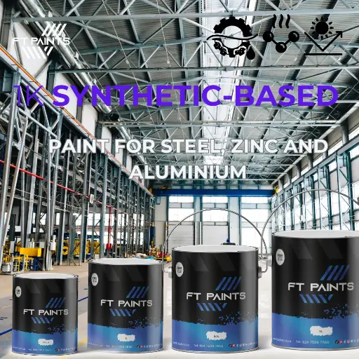 1K High-Solid Synthetic Paint – Rust-Resistant, Thick Paint for Steel, Machines & Containers